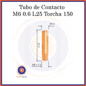 Tubo de Contacto M6 06 L25 Torcha 150
