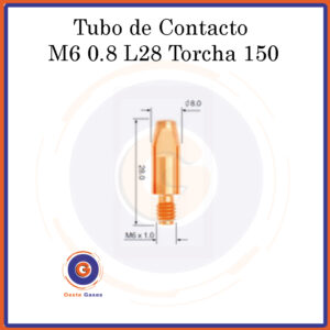 Tubo de Contacto M6 08 L28 Torcha 150